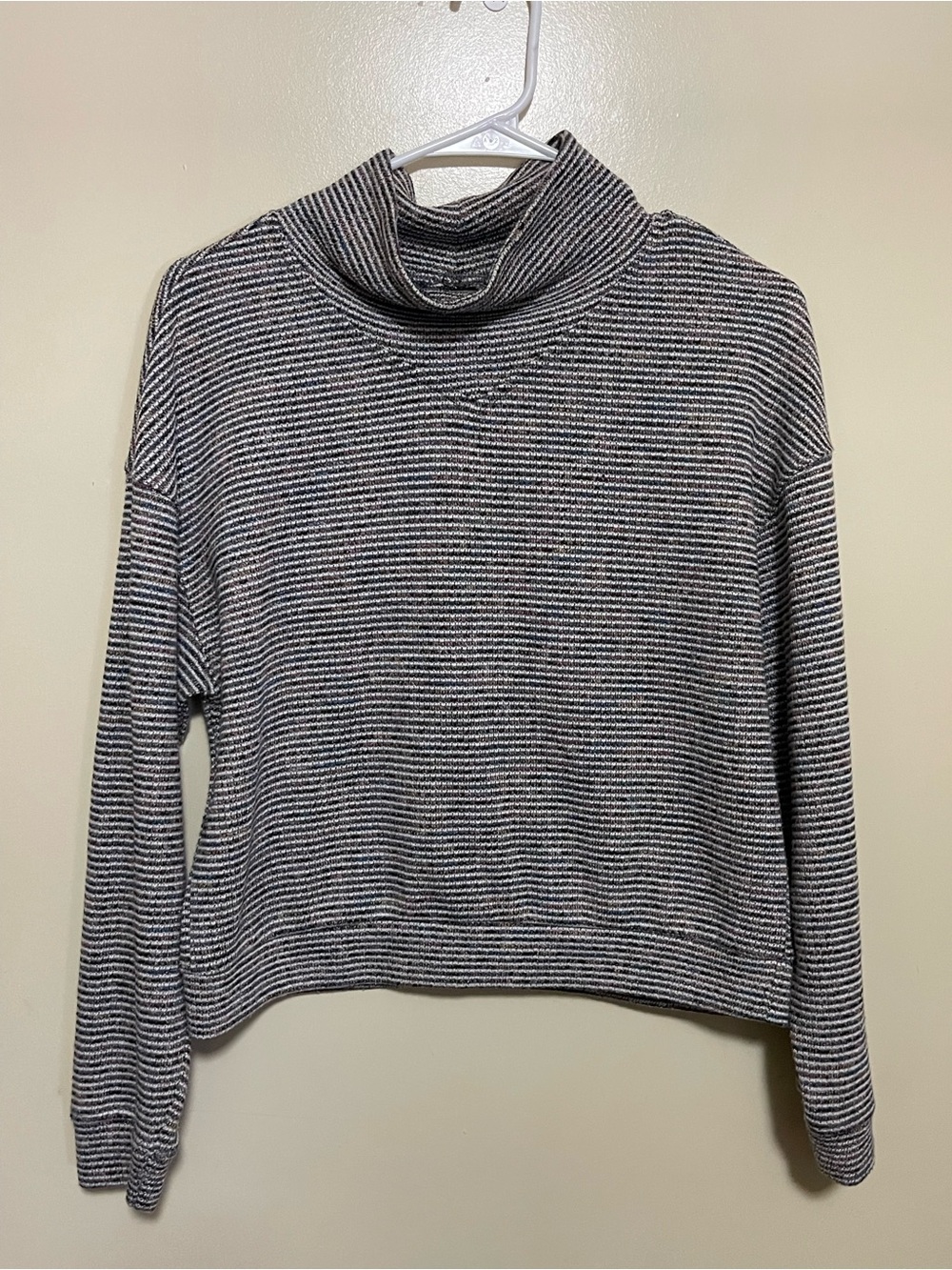 Madewell Black & White Striped Turtleneck Sweater